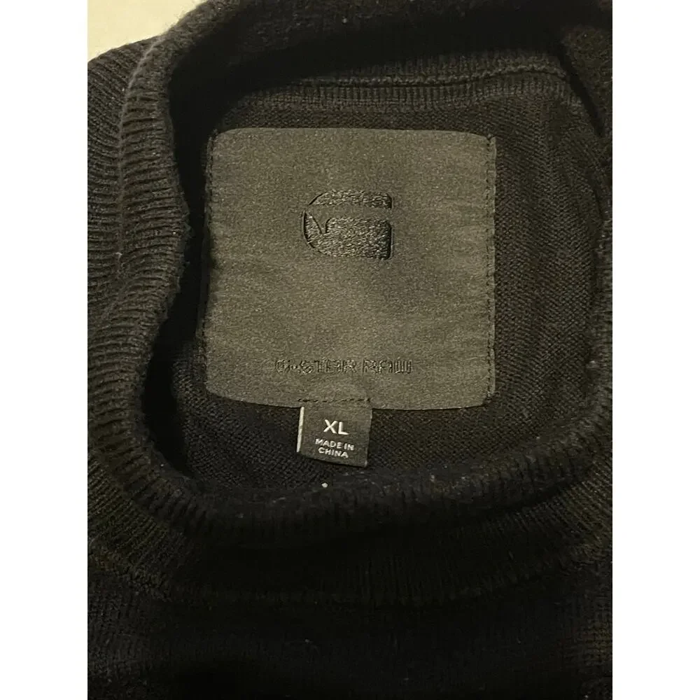 G-Star Raw‎ Sweater Men's XL All Black Mock Turtleneck